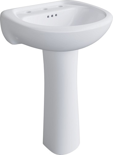 PROFLO PF5008 Lisbon Valley 20-1/4" Oval Glaskeramik Sockel - Weiß - Bild 1 von 3