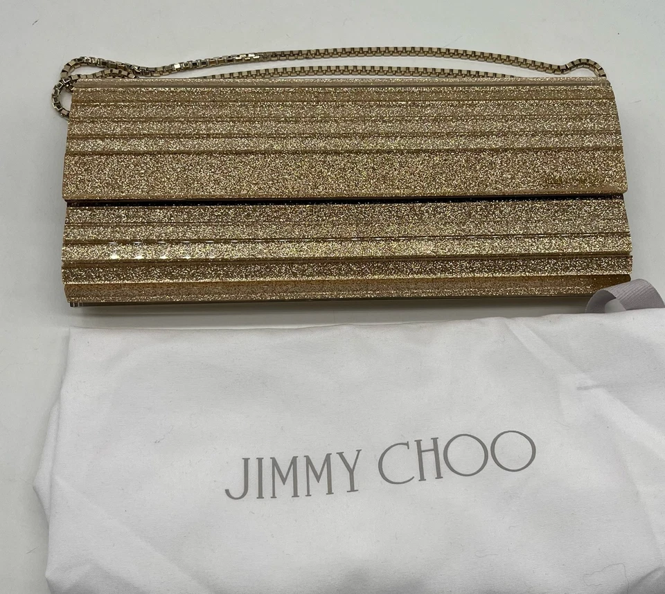 Bolso clutch Jimmy Choo champán acrílico brillo  Foto 2 de 4