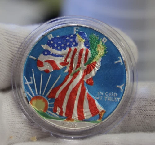 1996 US Silver Eagle $1 in Color Unc Key Date