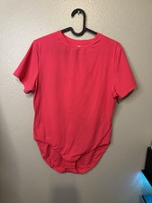 Skims Bodysuit Womens 2X Ultra Pink Tee Short Sleeve Stretch Snap