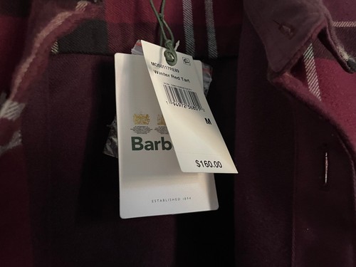 NUEVO CON ETIQUETAS BARBOUR CANNICH INVIERNO ROJO BORGOÑA CAMISA A CUADROS SOBRECAMISA CHAQUETA ABRIGO PARA HOMBRES M - Imagen 8 de 22