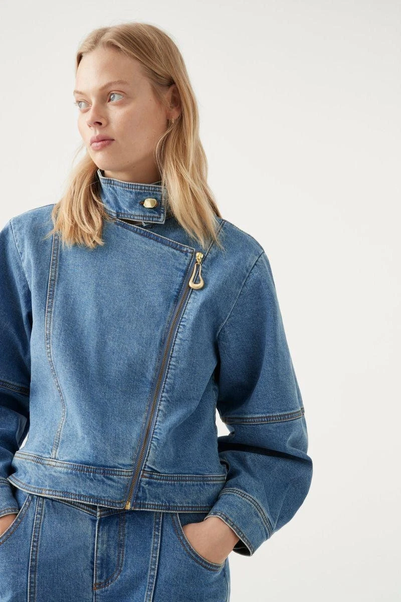 Aje top denim jacket