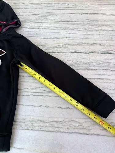 Under Armour Girls Storm 1 Black and Pink Big Logo Sweatshirt Hoodie Size YSM - Picture 5 of 9
