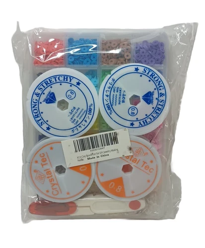 Clay Beads Bracelet Making Kit 20 Colors Spacer Flat Beads for kids Jewelry