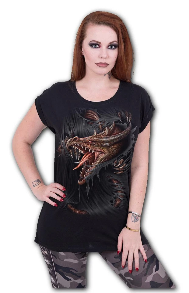 SPIRAL DIRECT MONKEY BUSINESS Cap Sleeve V Neck Top/Ladies/T-Shirt/cheeky monkey M