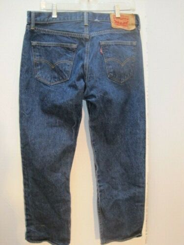 Jeans uomo Levis 501 blu taglia 34 x 30 bottoni mosca gamba dritta lavaggio scuro - Foto 2 di 10