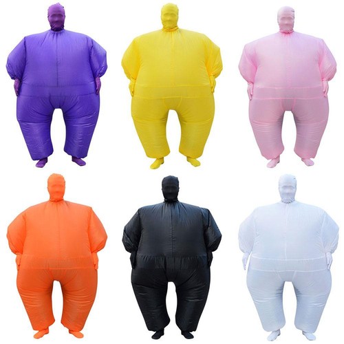 Inflatable Adult Chub Fat Masked Suit Fat Guy Costume Jumpsuit Party Holiday - Picture 1 of 12