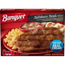 Banquet Classic Salisbury Steak Meal, 11.88 oz - Frozen, Includes Mashed Pota...