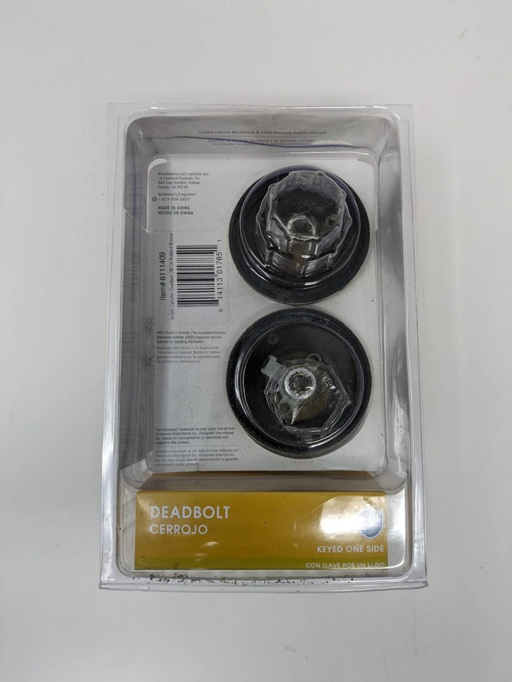 Cajas fuertes y cerraduras de puertas Honeywell 8111409 cerrojo Honeywell, bronce frotado con aceite Foto 2 de 3