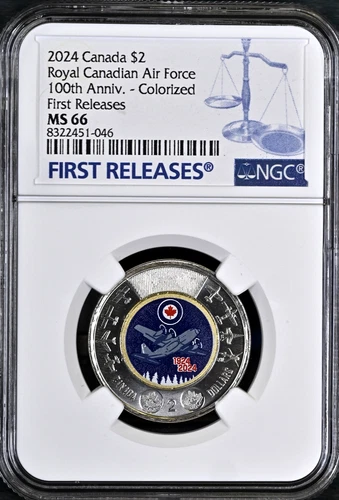 2024 $2 CANADA NGC MS66 Royal Canadian Air Force TWO DOLLAR Uncirculated
