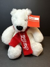 Coca Cola Polar Bear Plush Stuffed Animal Toy 2019 Red Scarf NWT Fast Shipping