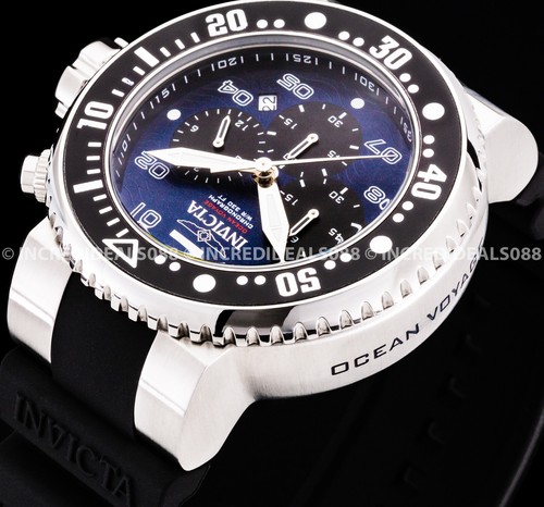 Invicta Men GRAND PRO DIVER Chronograph Silver Blue Dial 52mm Strap SS Watch - Picture 9 of 11