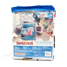 DC League Of Superpets Toddler Bed Set Quilt Reversible Pillow Case Flat Fitted