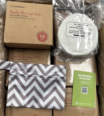 3 Packs Of 14 (total 42 Pads) KeaBabies, Comfy Nursing Pads, Pastel Touch,