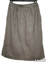 Evan Picone Vintage Gray Midi 100 Wool Lined Womens Skirt USA Union Made Sz 6