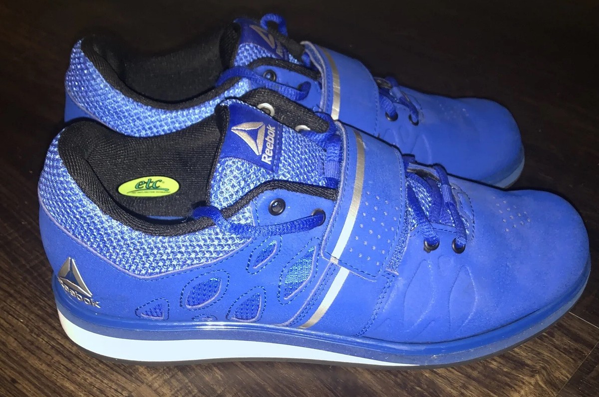 Reebok Lifter PR Men\'s Sneakers 10 Blue Lace-Up Weightlifting Shoes DV4588 Reebok Lifter PR Weightlifting Shoe Blue/White DV4588 Men main image 4