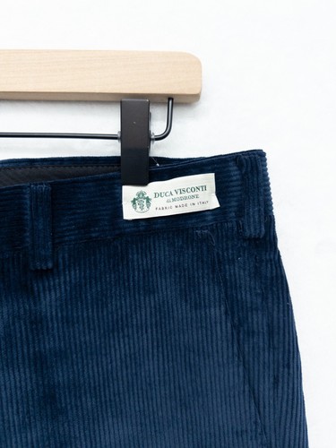 Pantaloni pantaloni Bullock and Jones in velluto a coste elasticizzato blu taglia 34r NUOVI - Foto 6 di 6