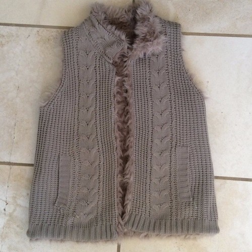 AQUA reversible faux fur vest 