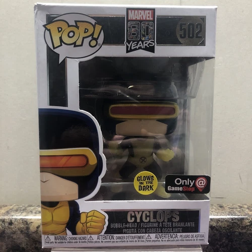 FUNKO POP #502 Marvel Comics Cyclops Glows GameStop Exclusive Bobblehead #ML