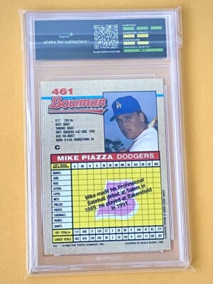 1992 Bowman #461 Mike Piazza RC Graded 8 NR MINT Condition