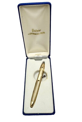 Rare Vintage Gold Tone Fisher Space Pen w/Box, Ballpoint