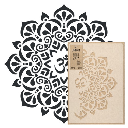 STENCIL riutilizzabile in PLASTICA DIAMETRO 39, 59, 89, 118 o 190cm / OM MANDALA - Picture 9 of 11