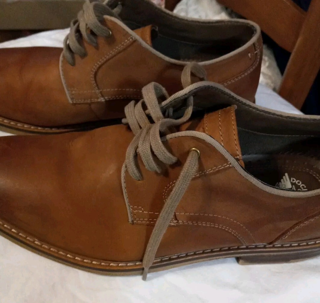 SAOLA Scarpa Oxford Dockers da uomo taglia 10M Bronson in pelle robusta casual suola con lacci