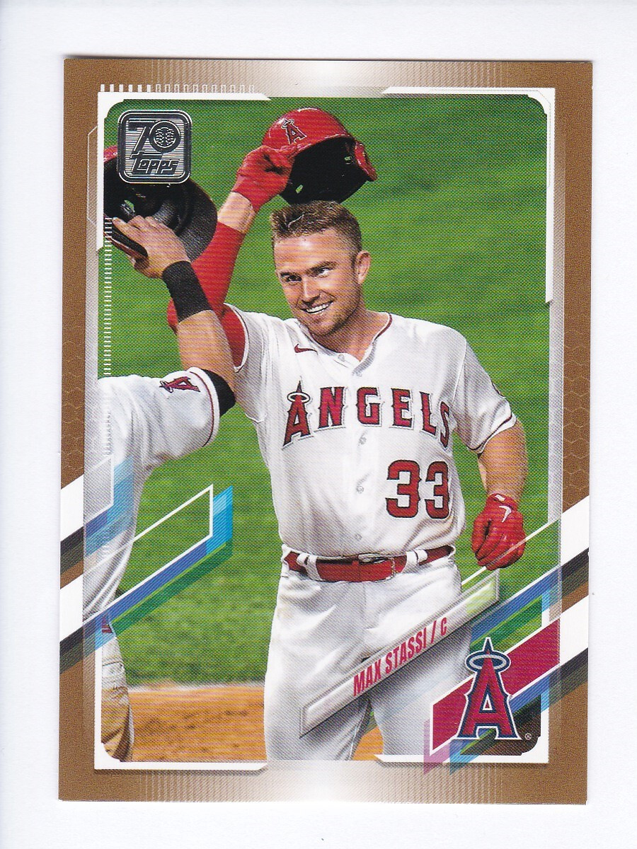 2021 Topps Series 1 #168 MAX STASSI Los Angeles Angels 1885/2021 GOLD PARALLEL