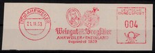W-54, 548 Remagen; Ahrweiler  W-5483,  4 Pf. AFS  "WEINGUT BROGSITTER" 1953