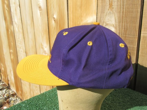 Vintage Logo 7 Team NFL Minnesota Vikings Spellout Snapback Baseball Hat Cap - Picture 2 of 8