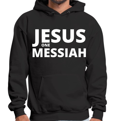 Mens Graphic Hoodie Jesus one Messiah - Picture 12 of 72