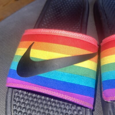 nike multi coloured sliders