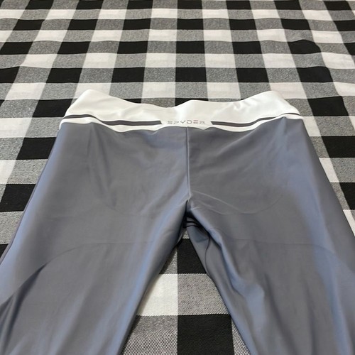 Spyder Compression Running Leggings Butt Lift Gray White Support Athletic Medium - Foto 12 di 14