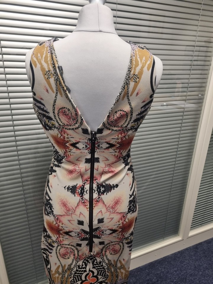 Next Low V Backed Bodycon Dress Size 10 eBay