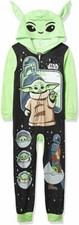 Star Wars Boys Long Sleeve Yoda Hooded Blanket Sleeper Pajama Size 4 6 8 46