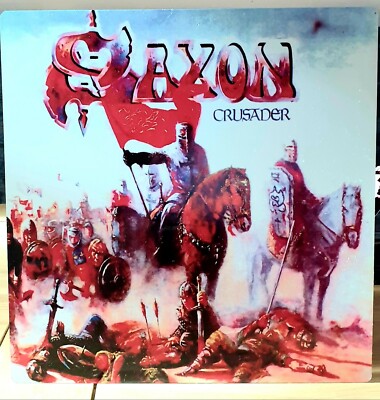 SAXON CRUSADER 12X12 INCH METAL SIGN