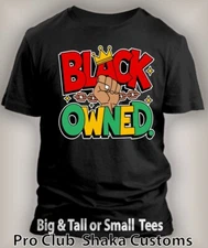 Black Owned Mens Hip Hop Tee Shirt Graphic Big Tall Sm Black History Junteenth T