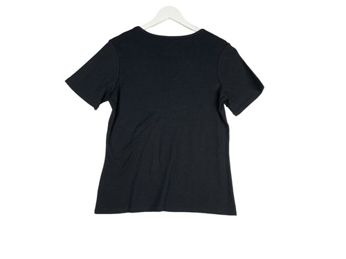 liz claiborne Women’s Med T-Shirt Black Scoop Neck Short Sleeve - Picture 4 of 7