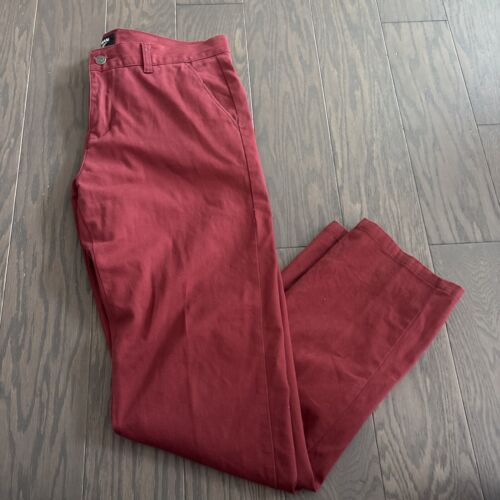 Armani Jeans Pants Mens 36x32 Cotton Khaki Red Chinos Slash Pockets EUC