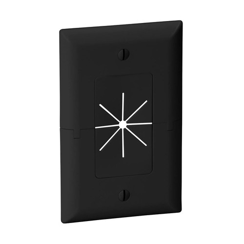 10x 1-Gang Split Wall Plate Flexible Opening Low Voltage Audio Video Cable Black - Picture 2 of 3