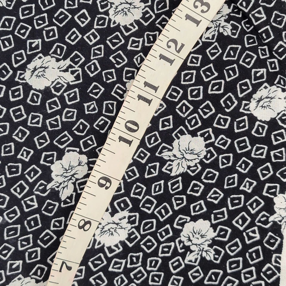 Joan Kessler for Concord Fabrics Black/White Floral 57" Wide 1.25 Yards Cotton - Image 2 of 4