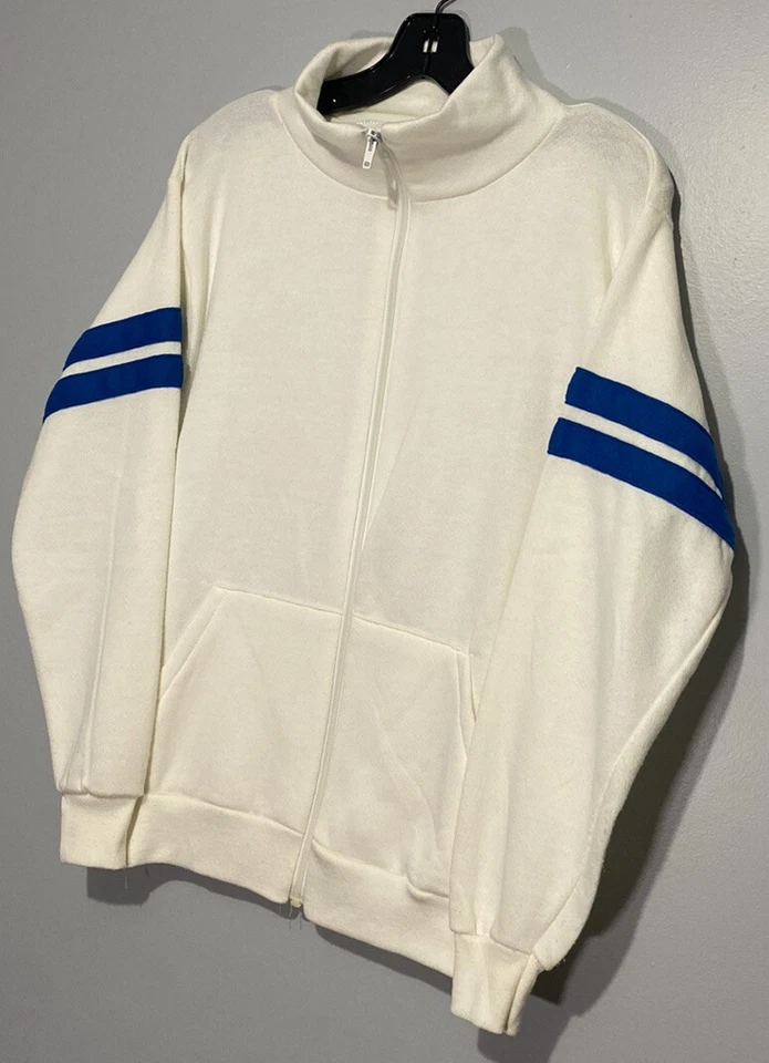 Винтажный 80-х Tultex молнии трек куртка толстовка средний ретро Sports ультра флис - Изображение 2 из 4