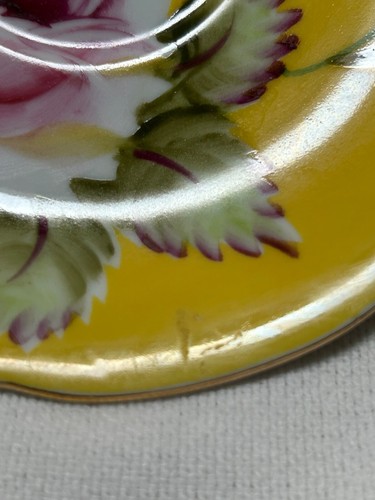 Vtg Teacup & Saucer Made In Japan Yellow w Pink Yellow Floral Gold Trim - Picture 8 of 8