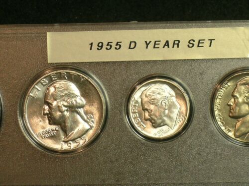 1955 D Very Choice BU Denver Mint Year Set - 4 COIN Set - 55D13 - Picture 2 of 5