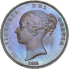1855 Penny (OT) - Victoria British Copper Coin - Superb