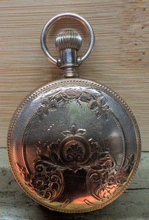 Vintage Ladies Elgin 7j 6s 14K Gold Filled Double Hunter Pocket Watch Runs EXC