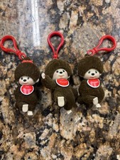 Monchhichi Blind Box 2.5" Flocked Vinyl Bag Clip Kawaii Keychain Bundle 3 