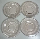 Vintage Federal Glass NORMANDIE "Bouquet & Lattice"  4 Pink Salad Plates