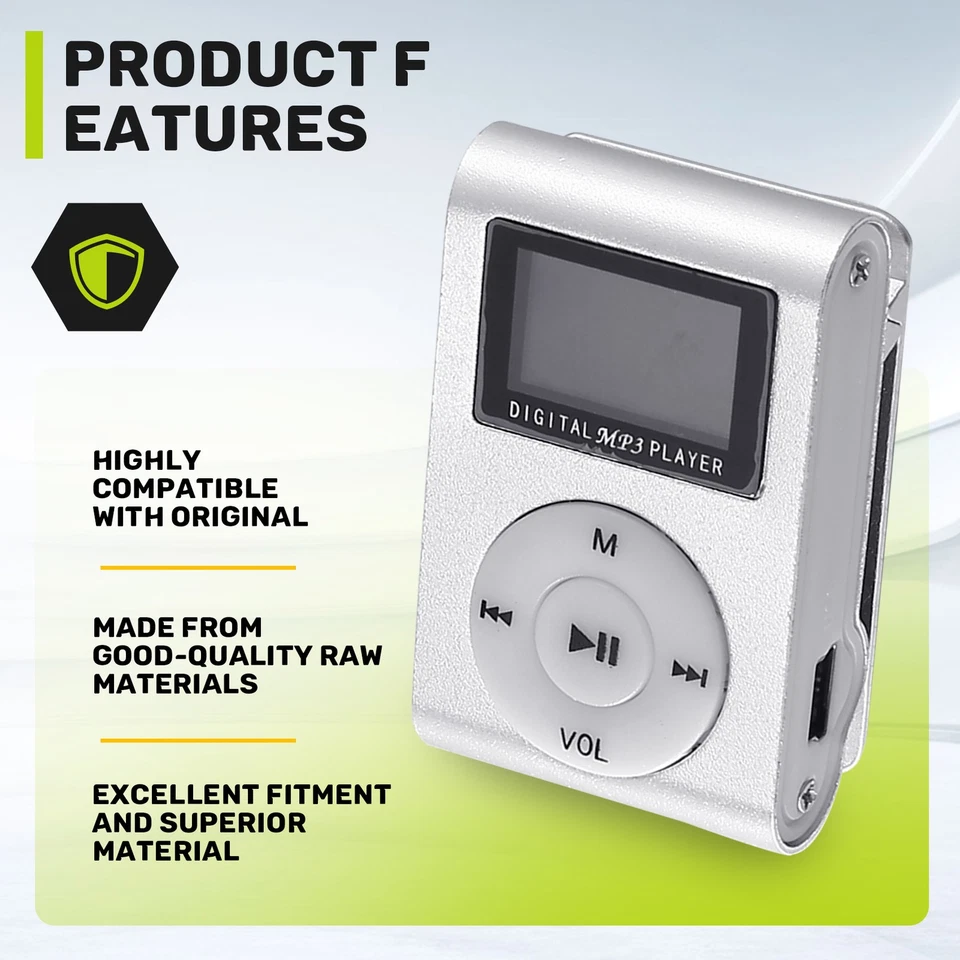 USB Clip MP3 Player Video Bildschirm Unterstützung 32GB Micro-TF Karte K5V74386 - Bild 3 von 4