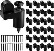 24 PCS 3/8 in Nylon Window Screen Clip, Black Offset Window Screen Clips with Sc